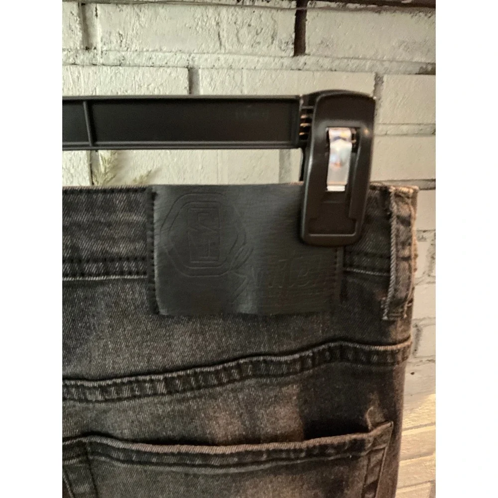 Switch Remarkable Mens Black Washed Slim Taper Cargo Moto Jeans 32x32 Streetwear